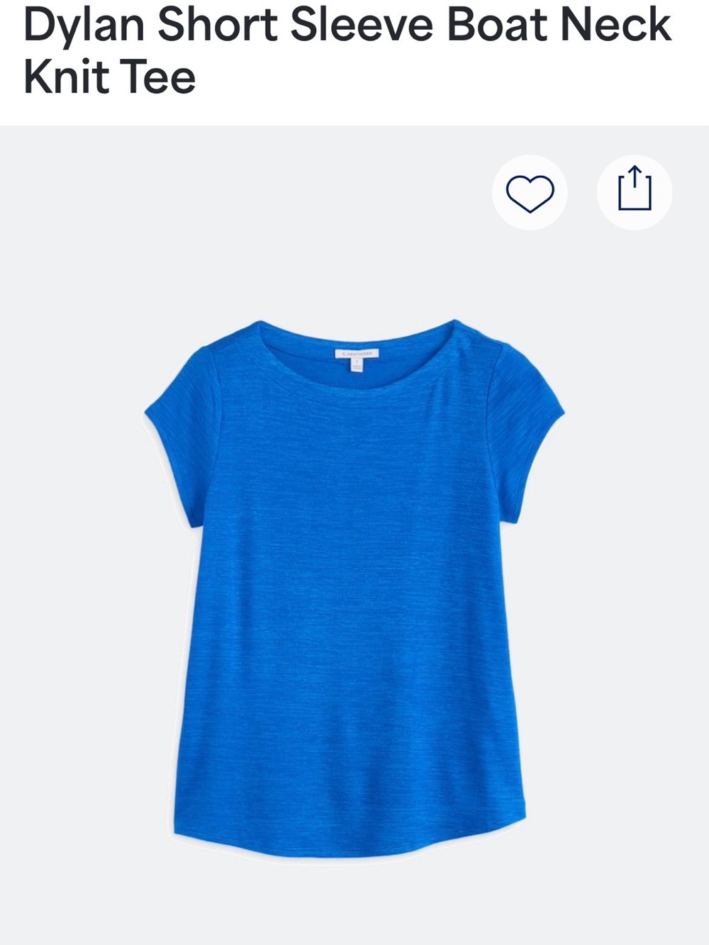 dylan Short Sleeve Boat Neck Tee in Bright Blue